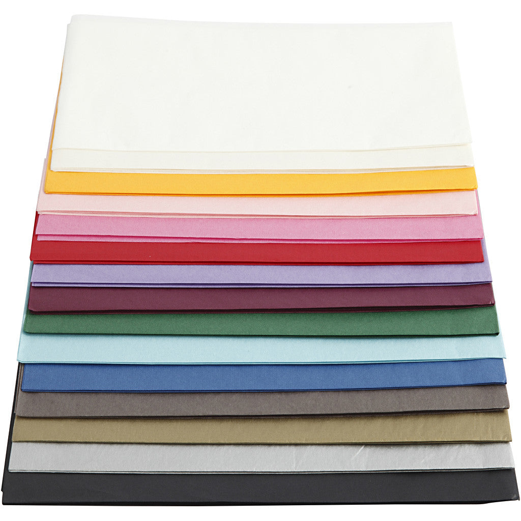 Tissuepapier Div. Kleuren 50x70cm, 14 gr - 30 vel