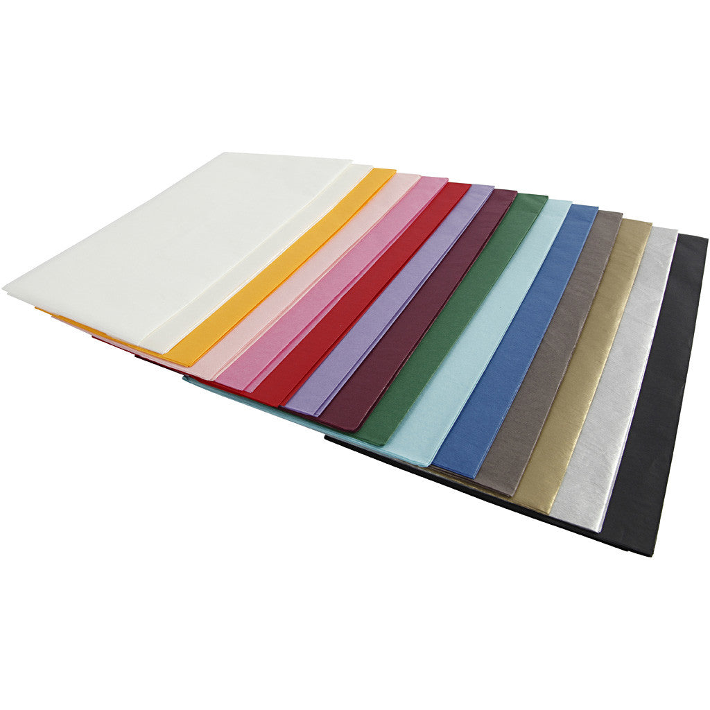 Tissuepapier Div. Kleuren 50x70cm, 14 gr - 30 vel