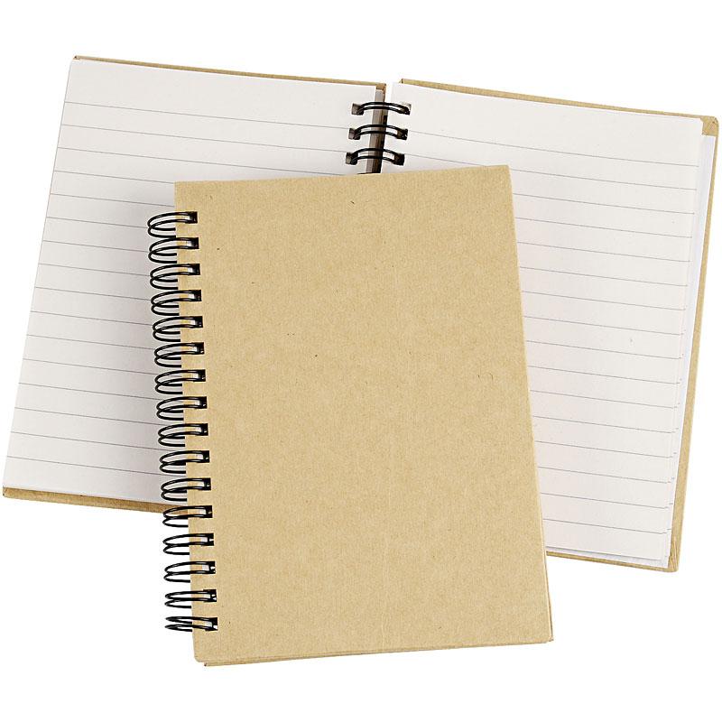 Spiral Bound Notebook, brown, A6, 60 g