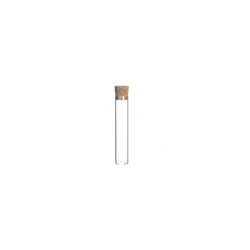 Reageerbuis met platte bodem en kurk h.15 Ø2 cm - 12 stuks