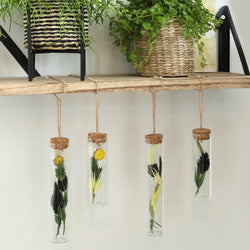 Reageerbuis met kurk en touw Ø3cm en 10cm hoog - 12 st