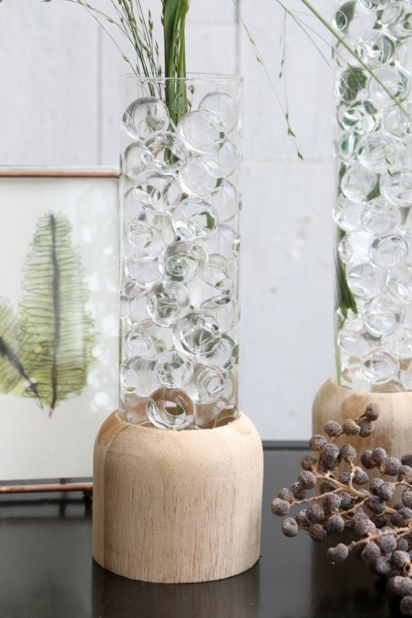 Glazen Reageerbuis met houten basis 50x180mm - 1 st