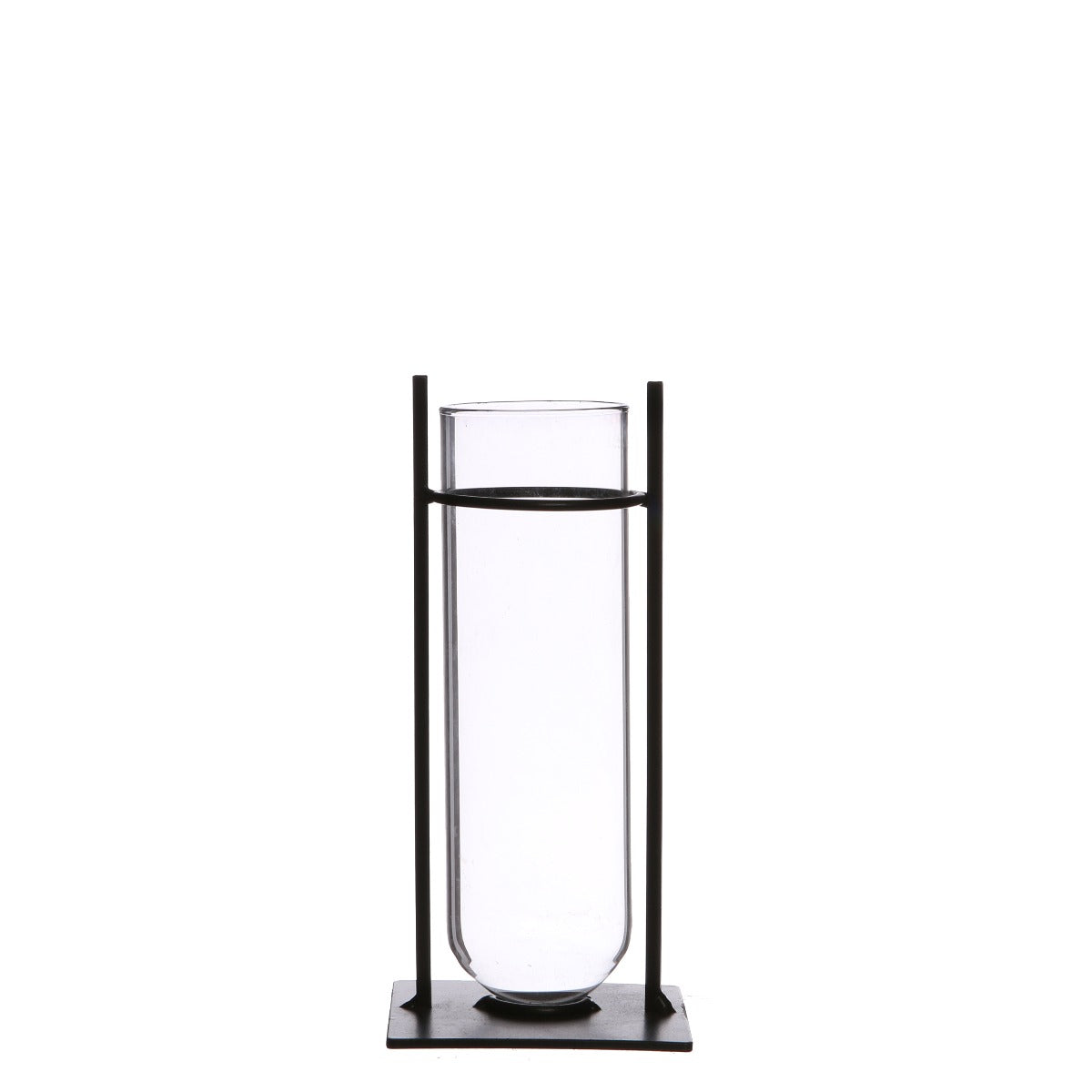 Cylinder vase in metal holder 17.5cm high (4 pcs.) [IFS