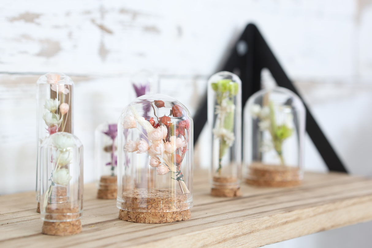 Glazen mini stolp Ø20 mm H.70 mm met kurk - 12 st