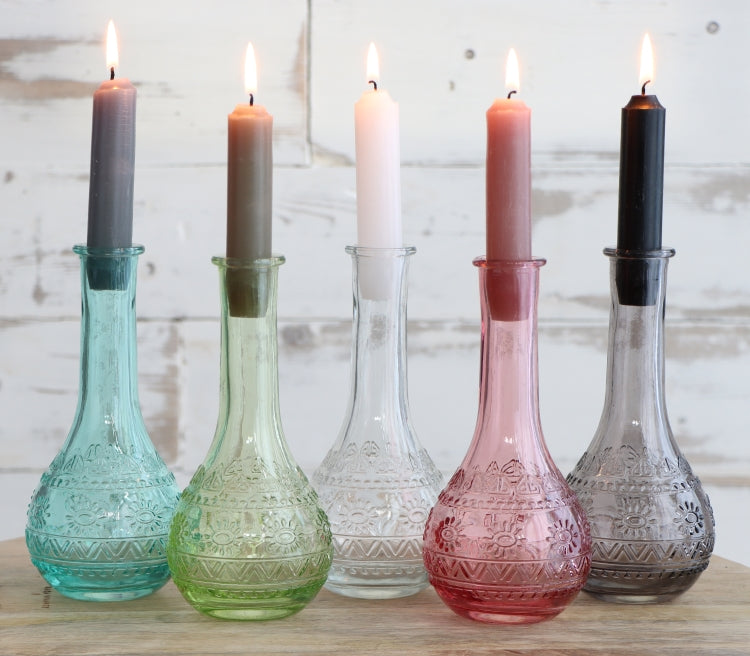 Bloemenvaasje Parijs Ø7,5cm en 16cm hoog Grijs - 12 st