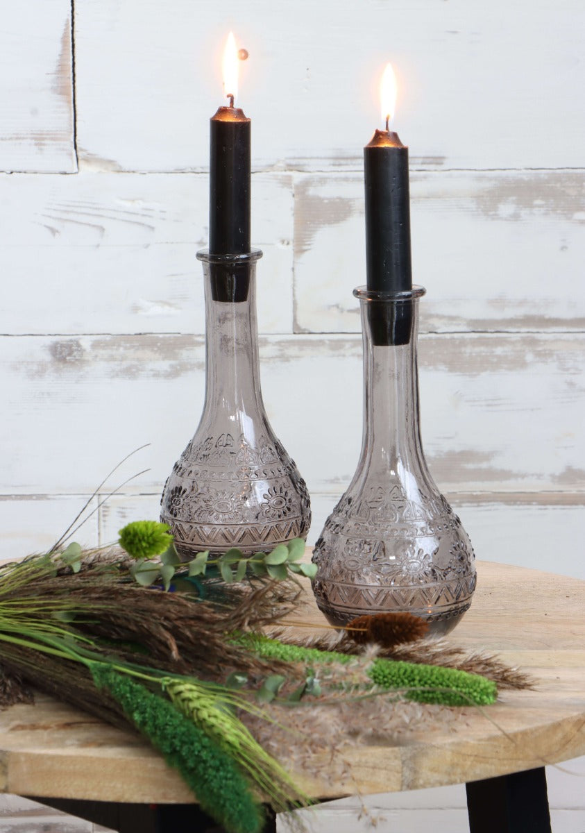 Bloemenvaasje Parijs Ø7,5cm en 16cm hoog Grijs - 12 st