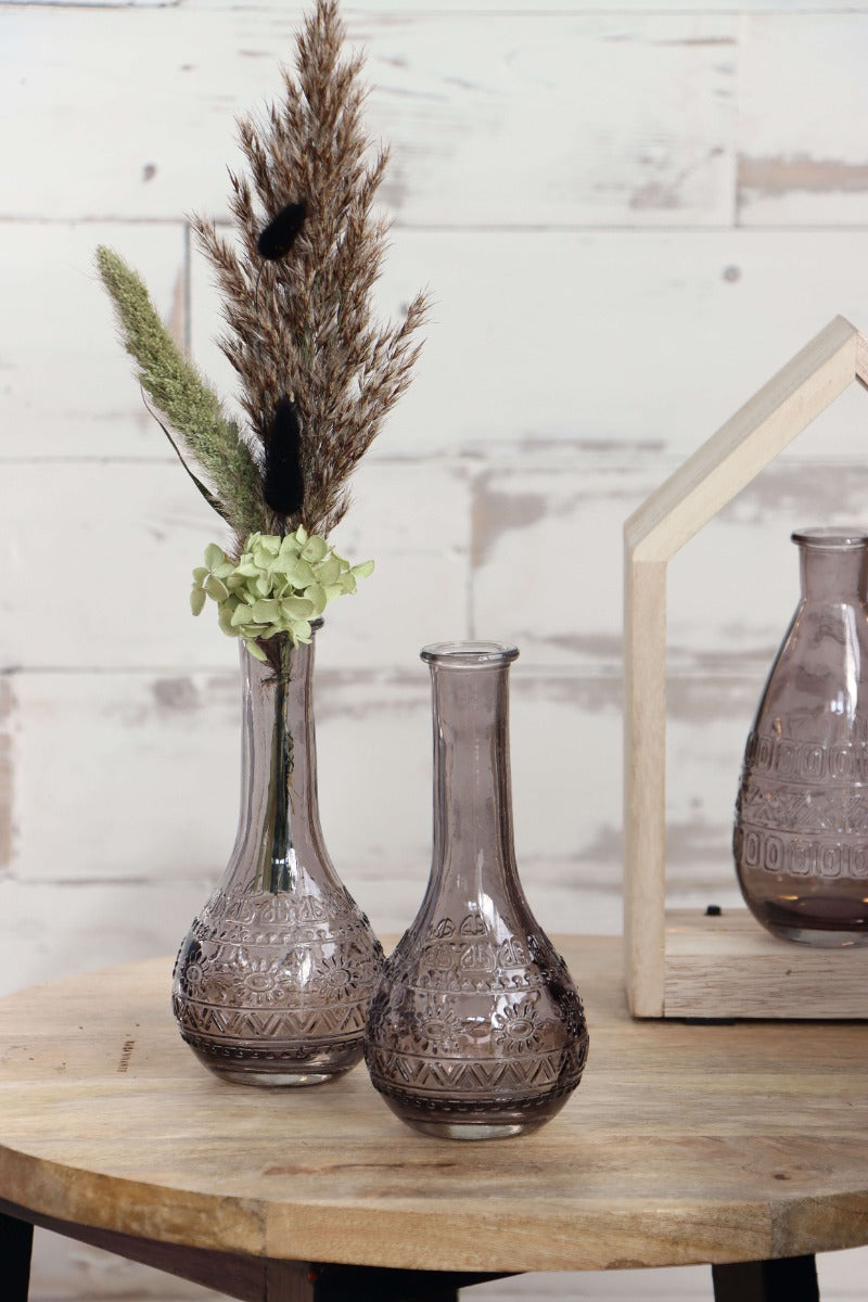 Bloemenvaasje Parijs Ø7,5cm en 16cm hoog Grijs - 12 st