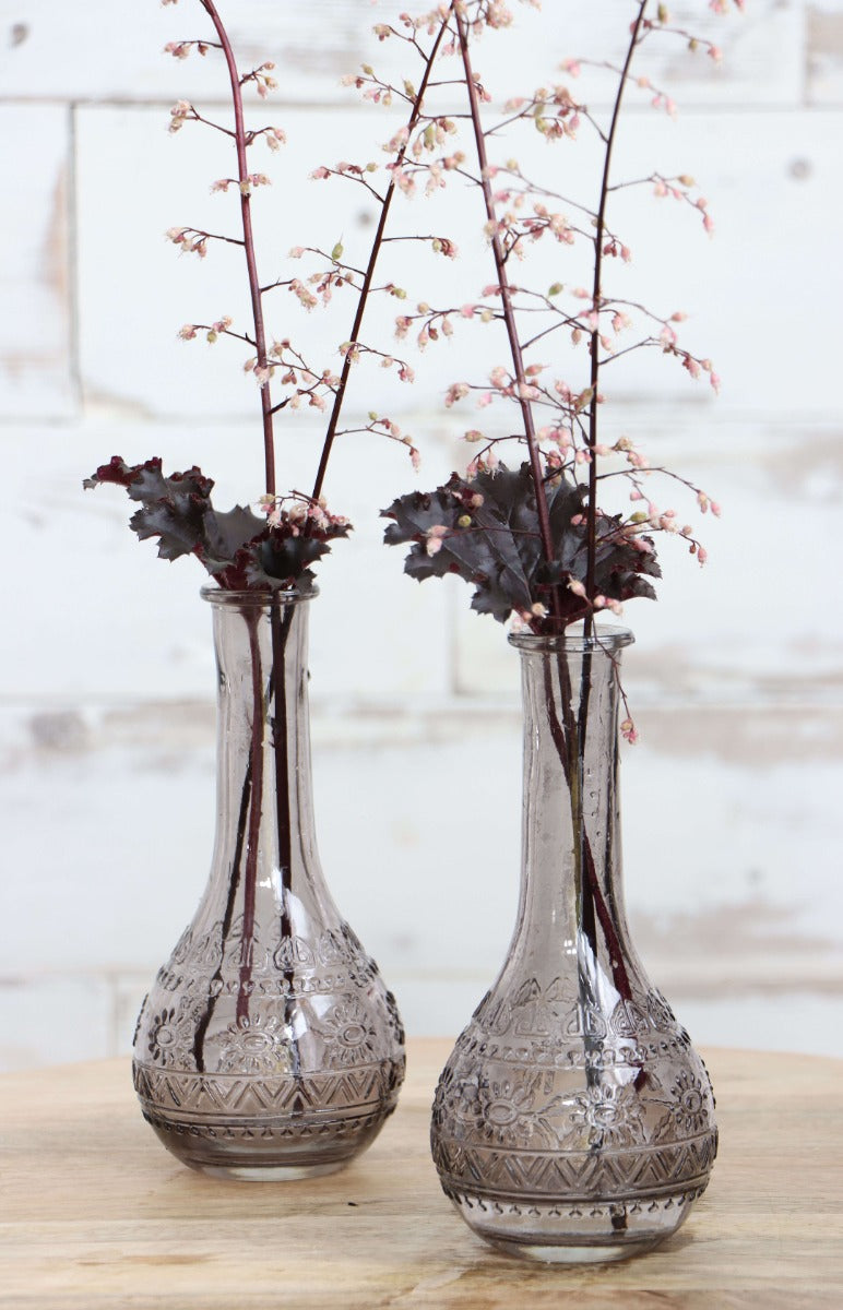 Bloemenvaasje Parijs Ø7,5cm en 16cm hoog Grijs - 12 st