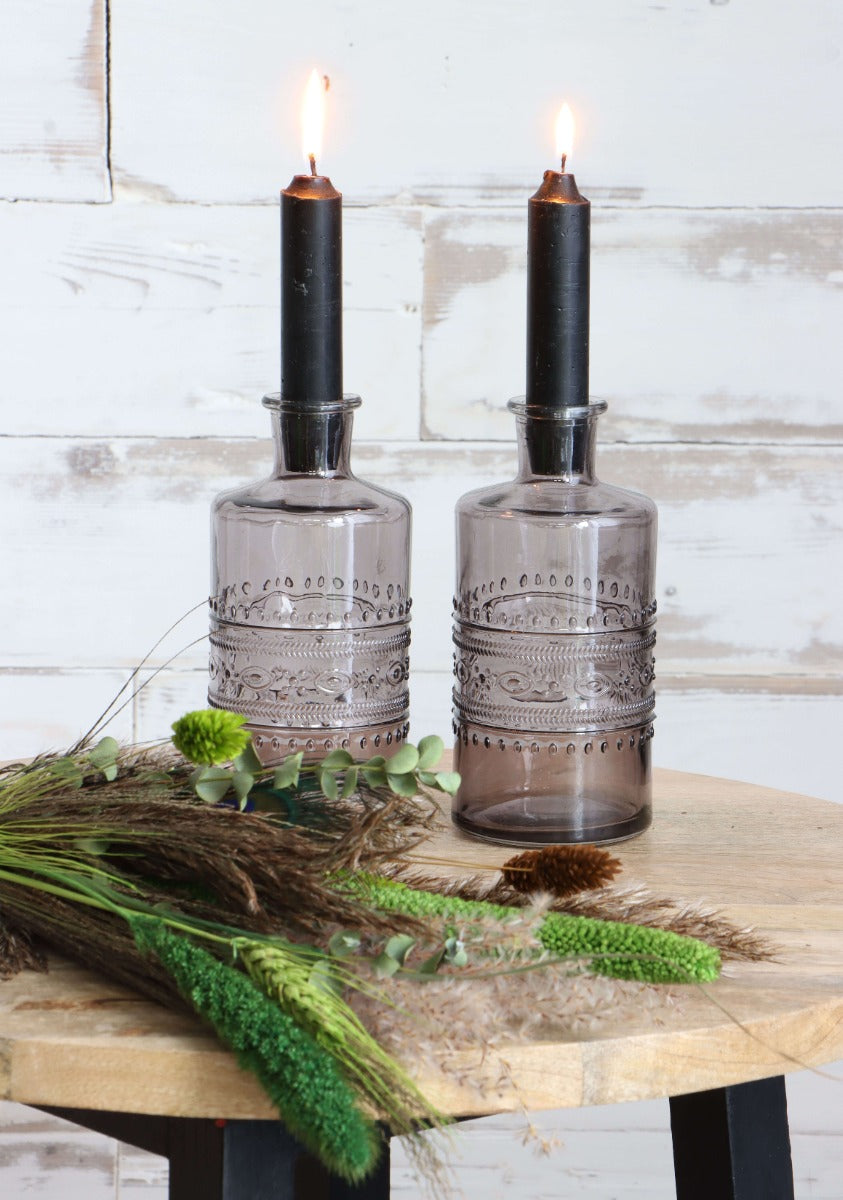 Bloemenvaasje Porto Ø7,5cm en 14,5cm hoog Grijs - 12 st