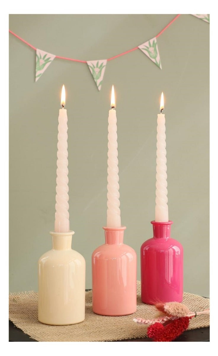 Glazen Fles Ø70 h: 120 mm Assorti Roze - 12 stuks