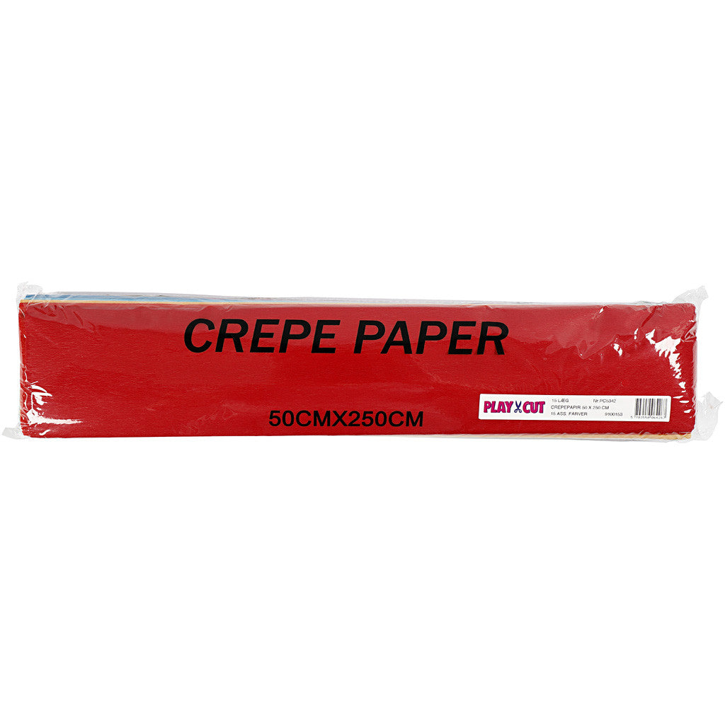 Crepepapier B:50 cm Lengte: 2,5m Diverse kleuren - 15 vel