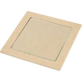 Onderzetter met glazen plaat, 150x150x5mm - 110x110x5,5mm - 6st