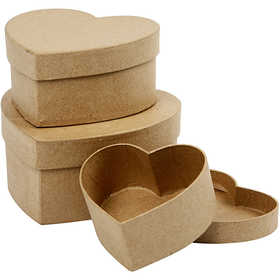 Dozen Hartvormig, D: 10+12.5+15 cm, H: 5+6.5+7.5 cm - 3 st
