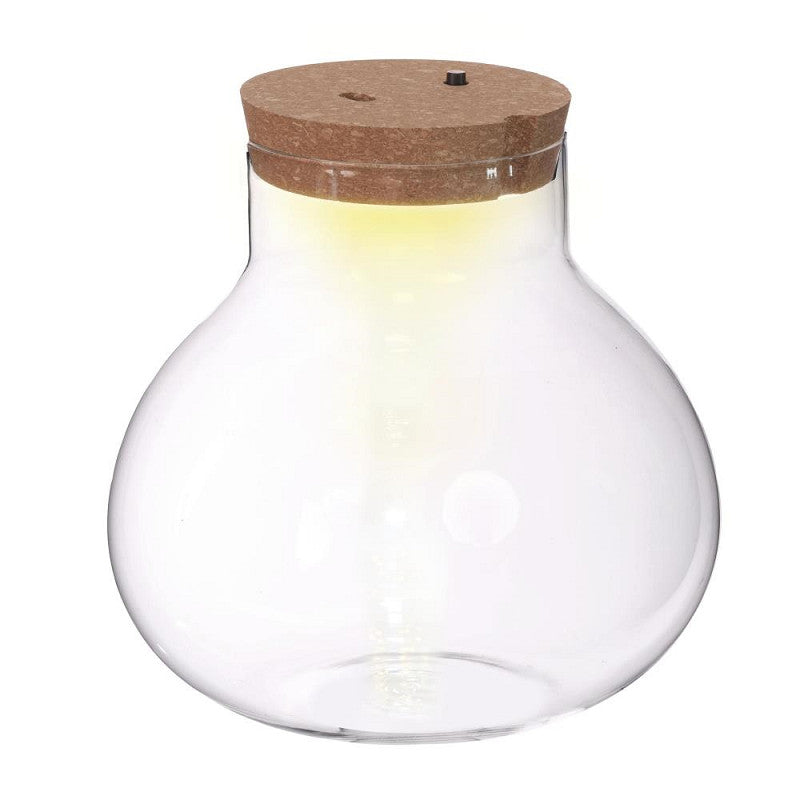 Terrarium met kurk, accu en usb-c stekker Ø20,5 h.20 cm - 1 stuk