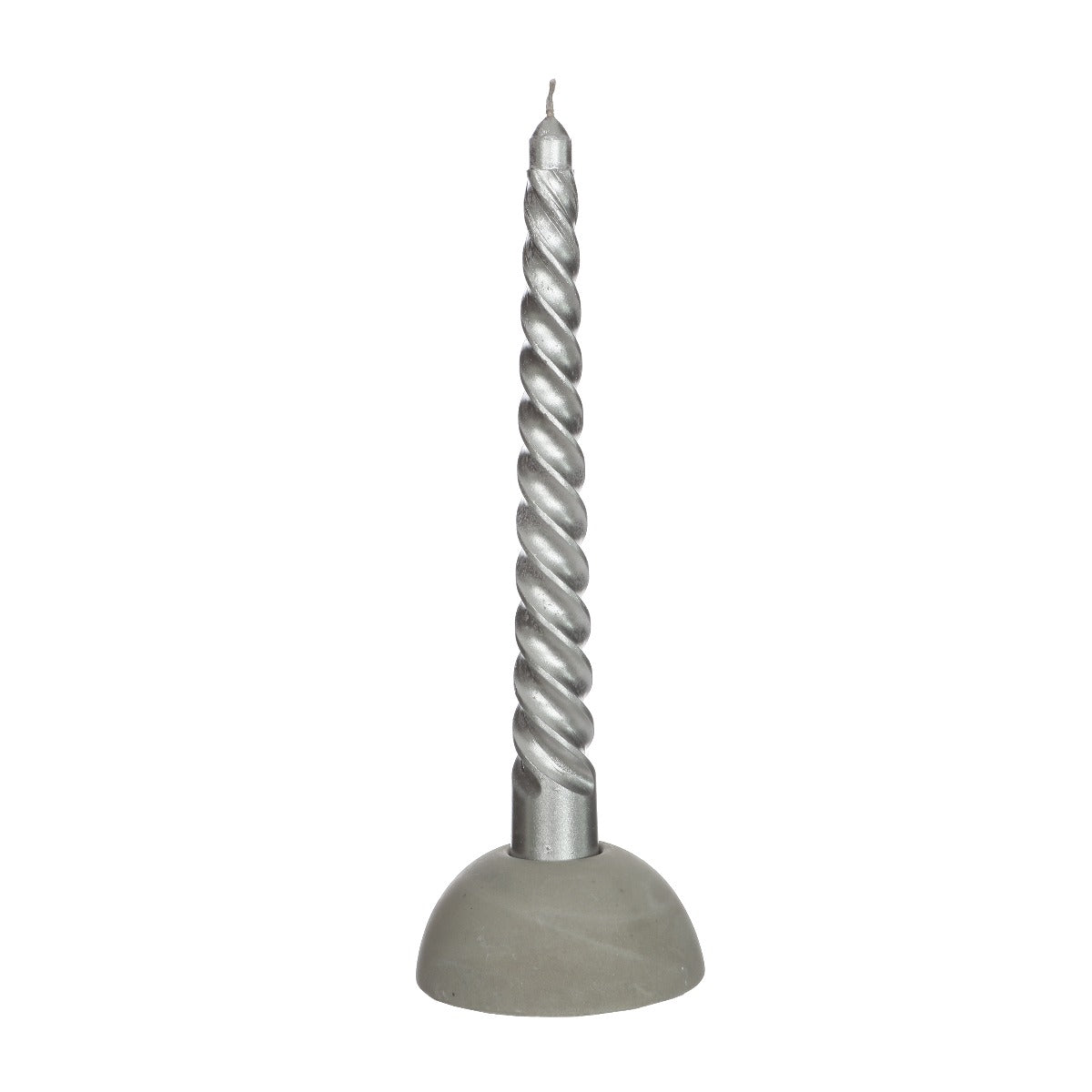 Kaarsen gedraaid zilver 19cm hoog - 4 st