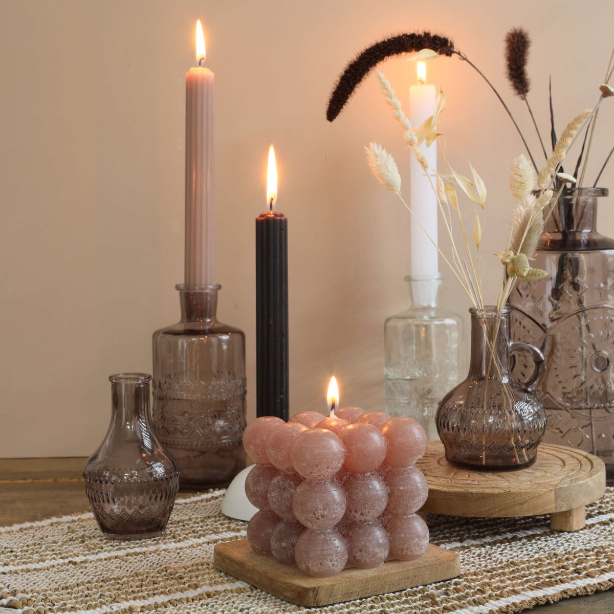 Bloemenvaasje Porto Ø7,5cm en 14,5cm hoog Grijs - 12 st