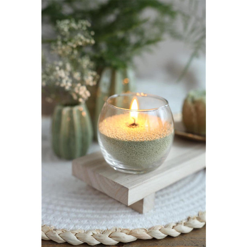 Pearlsand kaars 400gr lichtgroen - 6 stuks