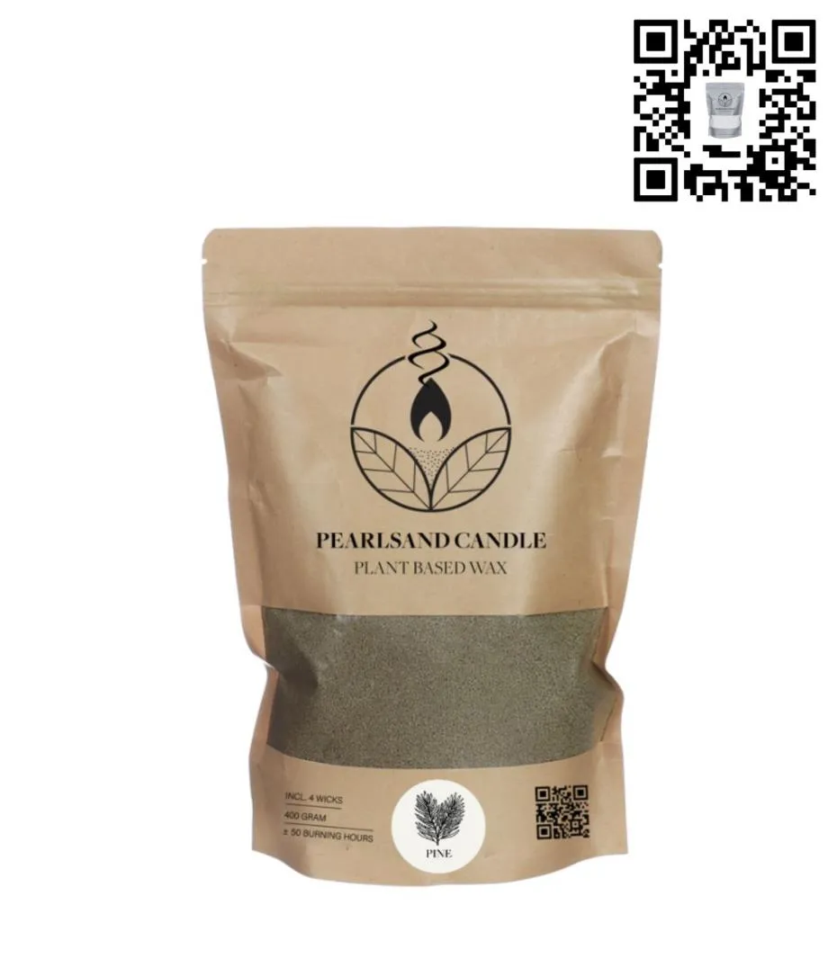 Pearlsand geurkaars 400gr dennengeur - 6 stuks