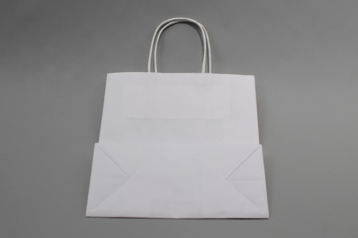 Papieren Draagtassen Wit 220+100x310mm - 50 st