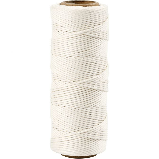 Bamboekoord, wit, dikte 1 mm, 65 m/1 rol