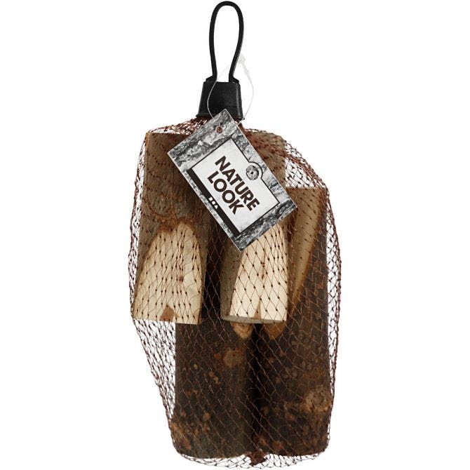 Decoratieve boomstam, H: 80+120mm, d: 25-35mm - 4 st