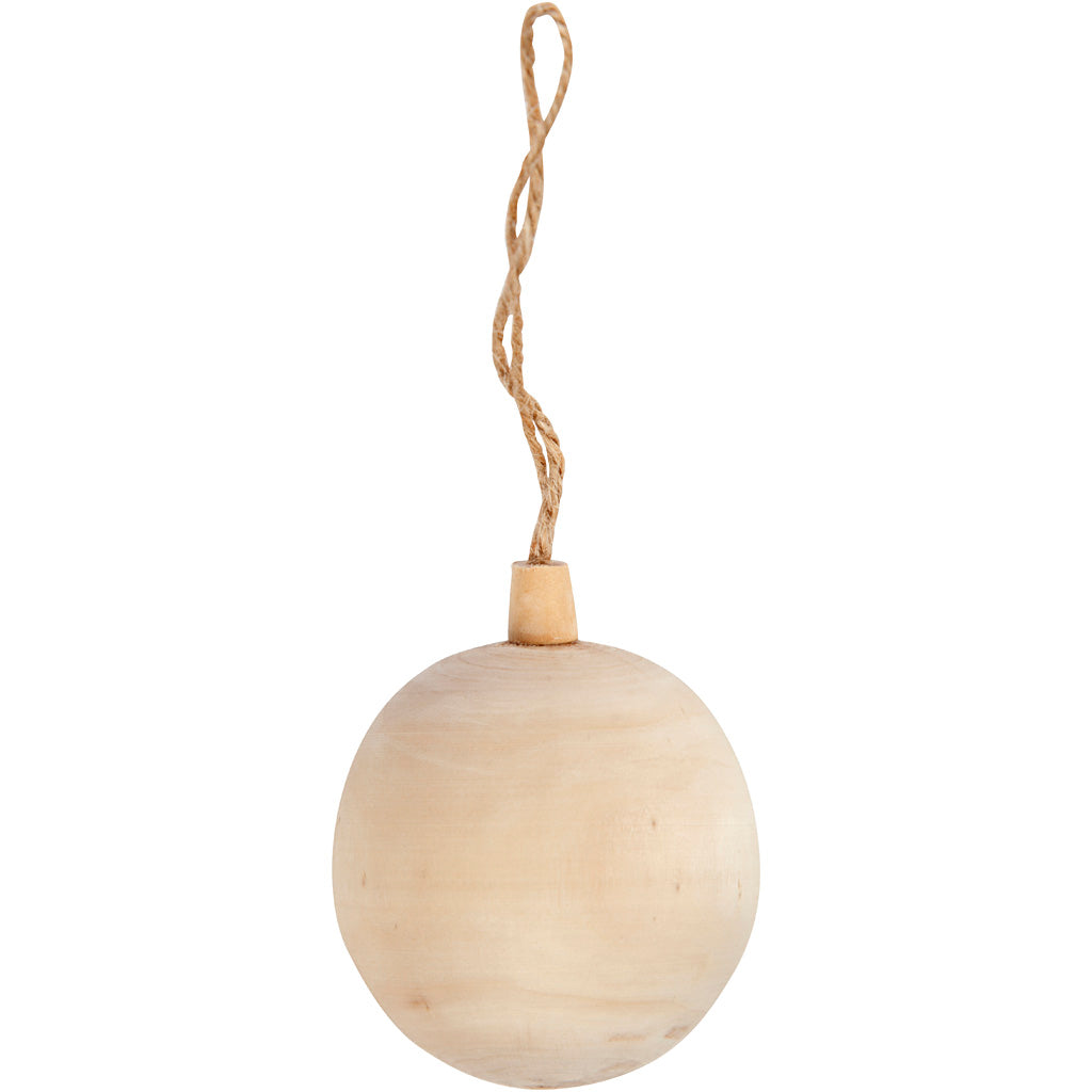 Christmas Ornament, D: 6.4 cm, paulownia