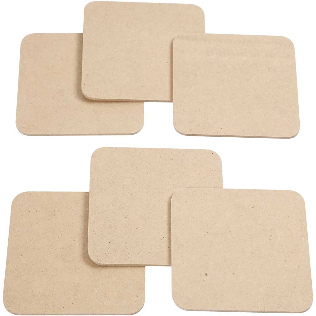 Coaster, size 10x10 cm, thickness 3 mm, MDF