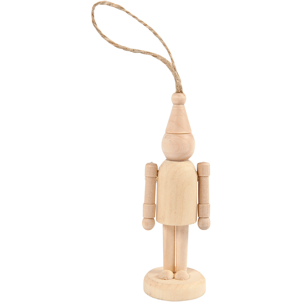 Figure, pixie hat, H: 9 cm, birch