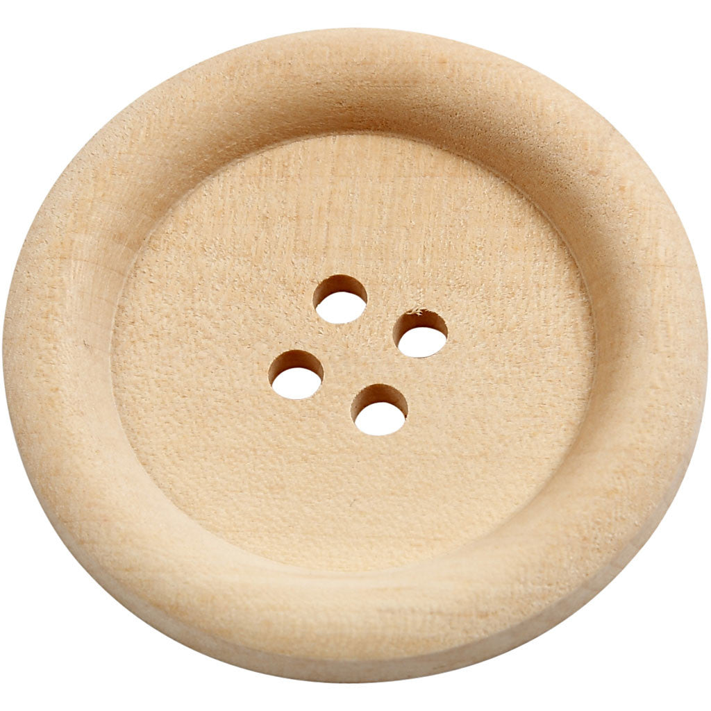 Houten knopen 2x35mm, 4 gaten - 10 st
