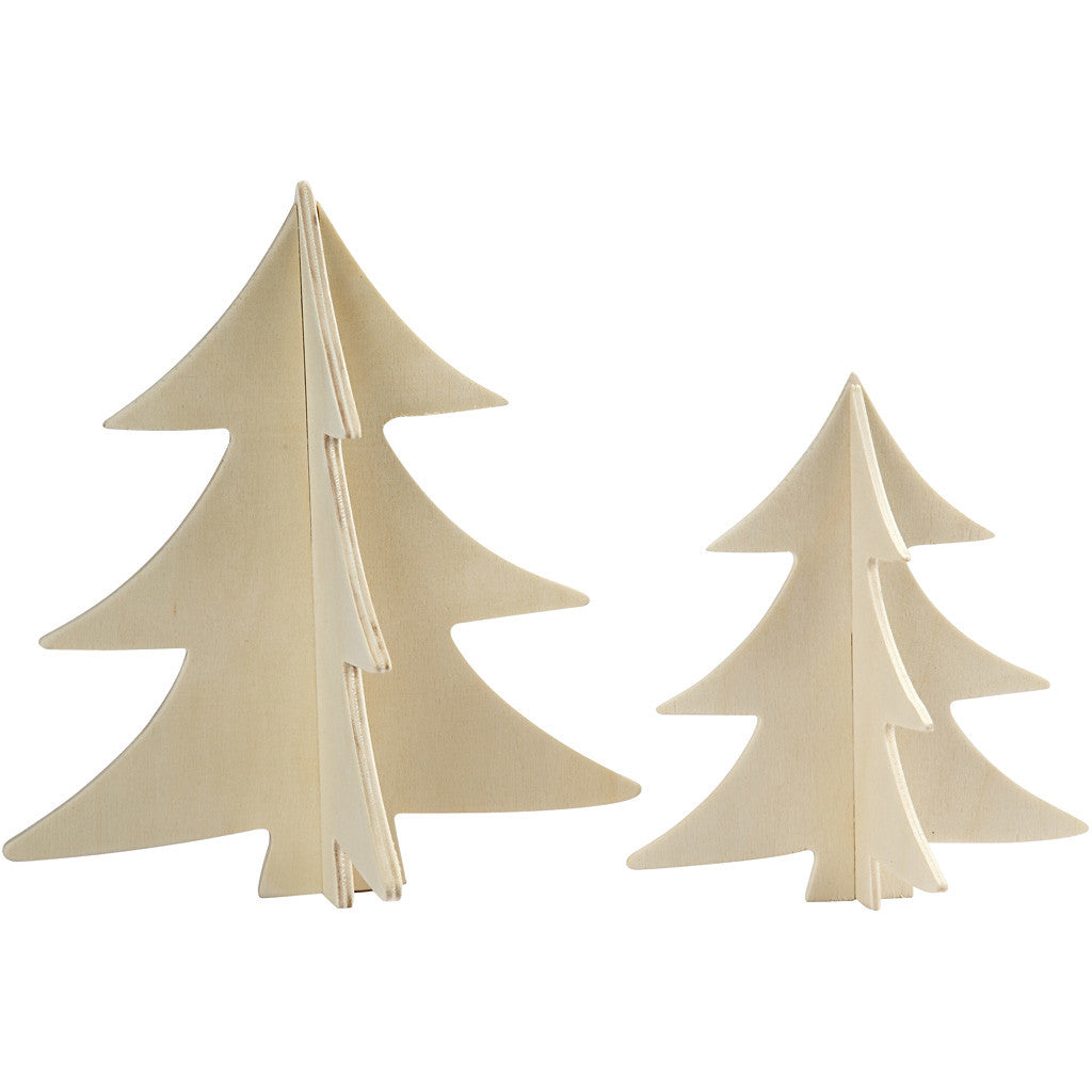 Kerstboom, H: 13+18 cm - 2 st