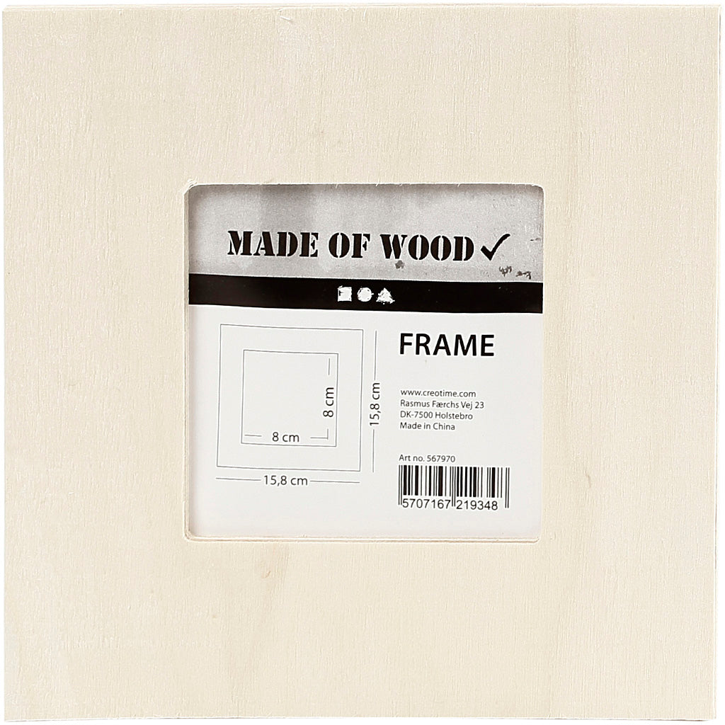 Frame, size 15.8x15.8 cm, carving: 8x8 cm, plywood