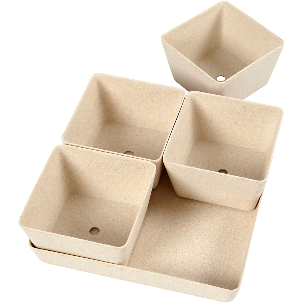 Kruiden potjes van Bamboe vezels, 195x195x80mm - 1 st