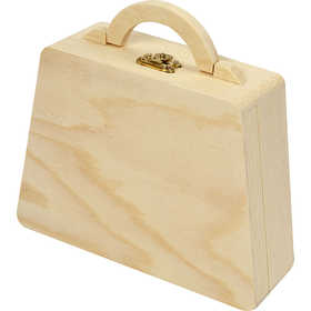 Handtas van grenen, 175(125)x135mm, dikte 55mm, binnenmaat 118x120-165mm - 1 st