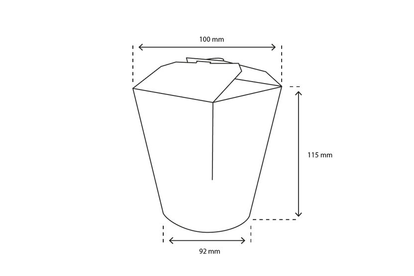 Wok to Go beker 100x115 mm 32oz 1000ml kraft - 500 stuks