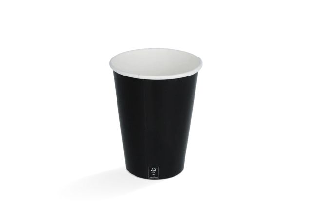 Milkshakebeker karton klein 360ml Ø90 mm 12oz zwart FSC®Mix - 500 stuks