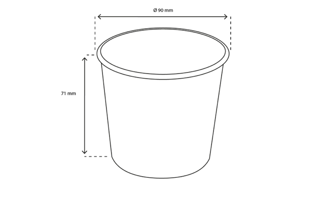 Ijsbeker karton 360ml Ø90 mm 12oz zwart FSC®Mix - 1.000 stuks