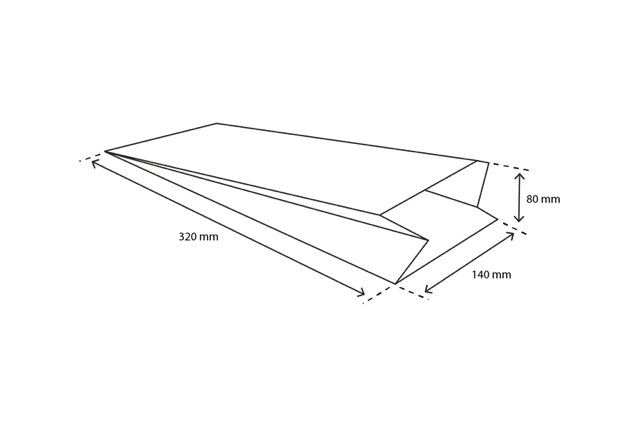 Snackzakken geperforeerd papier - 1 pond 140x80x320 mm kraft 50gr - 1.200 stuks
