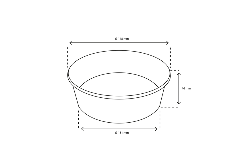 Salade Poke Bowl 500ml 20oz Ø148x46 mm wit - 300 stuks