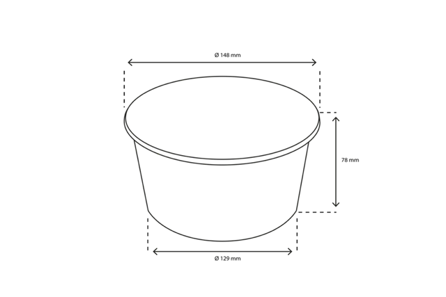 Salade Poke Bowl 1000ml 32oz Ø148x78 mm wit - 300 stuks