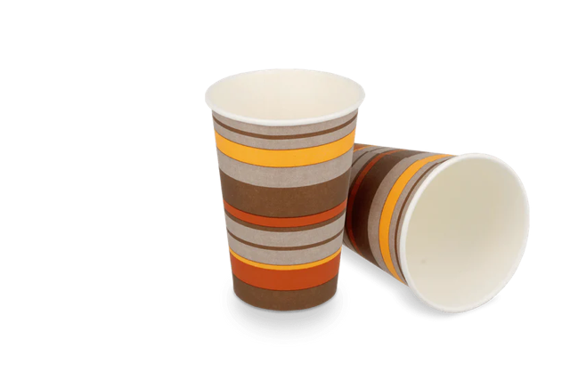 Koffiebeker karton 180cc 7.5oz Ø70 mm gestreept - 2.500 stuks