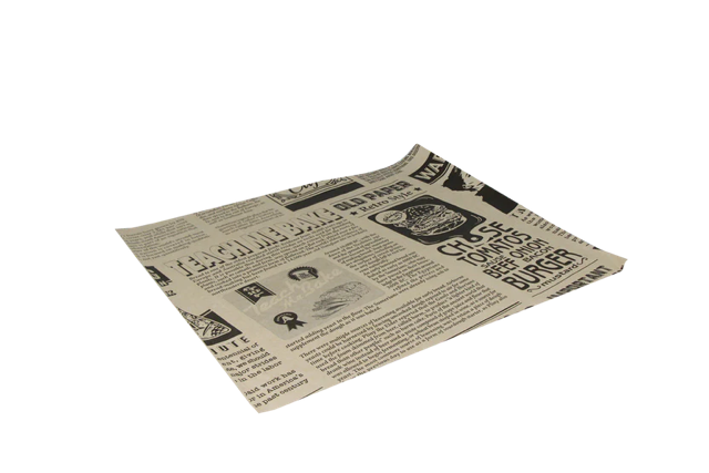 Hamburger Wrapping paper greaseproof 330x300 mm FSC®Mix newspaper Brown