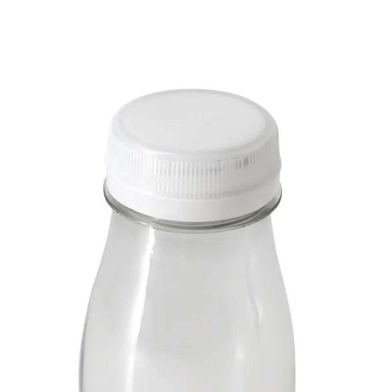 Flessen van gerecycled PET - 250 ml Transparant/Witte Deksel - 285 st