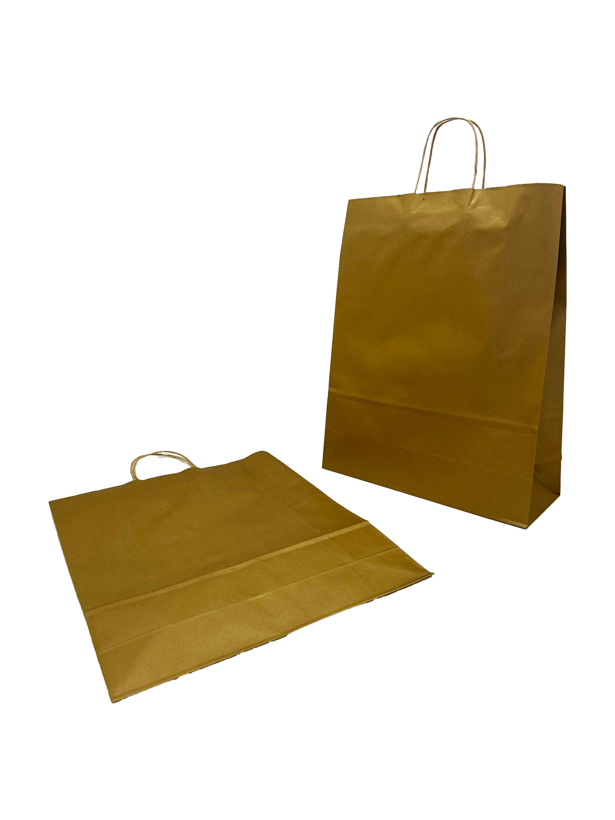 Papieren Draagtassen Goud 320+120x410mm - 50 st