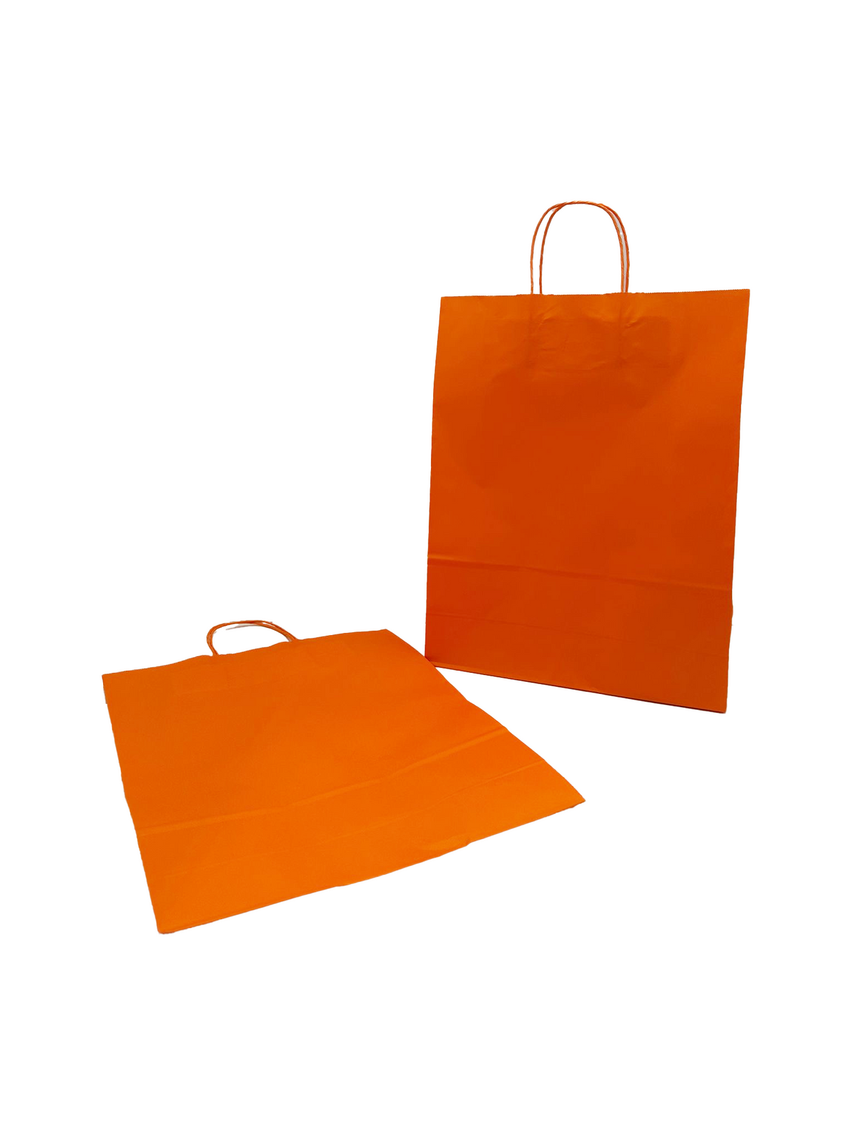 Papieren Draagtassen Oranje 320+120x410mm - 50 st