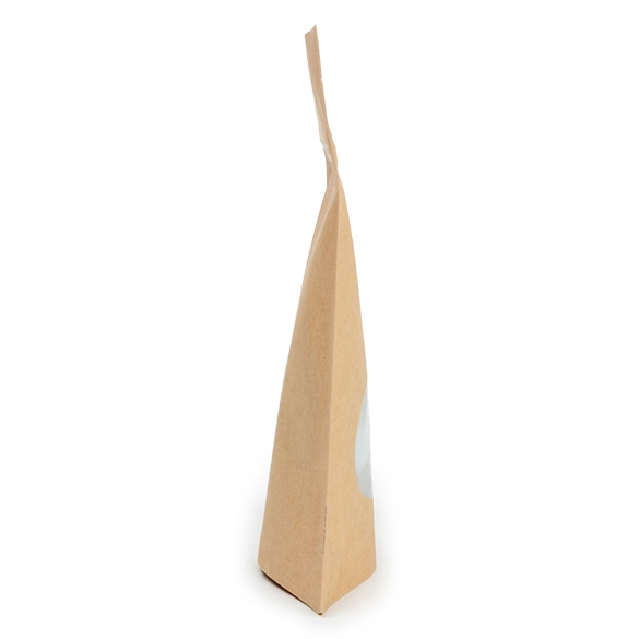 Kraft thuis composteerbare stazak met ovaal venster 10x6x15cm - 100 st