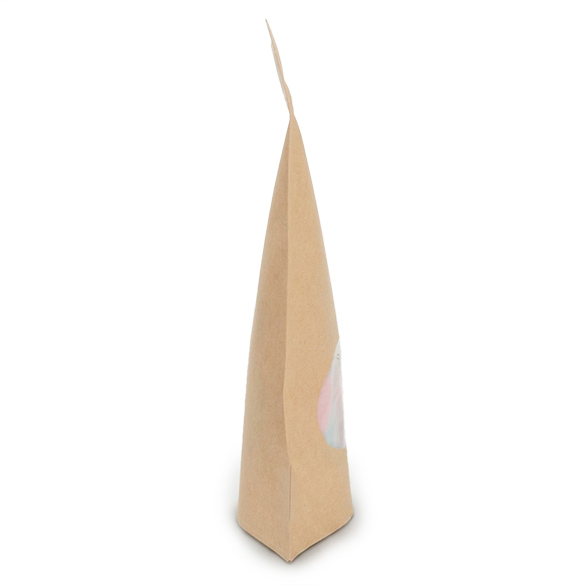 Kraft thuis composteerbare stazak met ovaal venster 13x8x20,5cm - 100 st