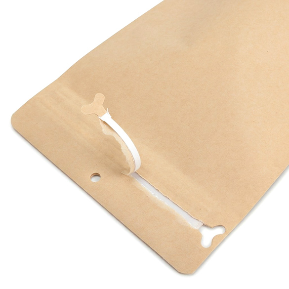 Kraft thuis composteerbare stazak met ovaal venster en pocket sluiting 15x9x23cm - 100 st