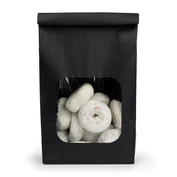 Blokbodemzakken Zwart met Sluiting en Venster 15,2x7x26,7cm - 100 stuks
