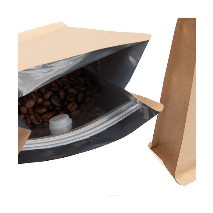 Koffie Zakken Met Ventiel Kraft 79x60x26mm - 50 st