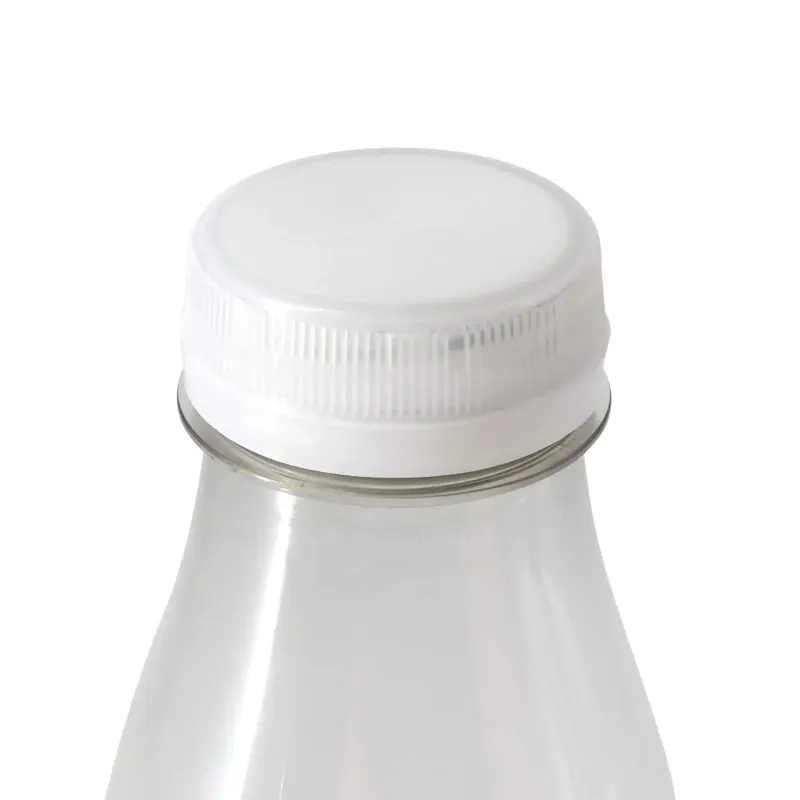 Flessen van gerecycled PET - 500 ml Transparant/Witte Deksel - 198 st